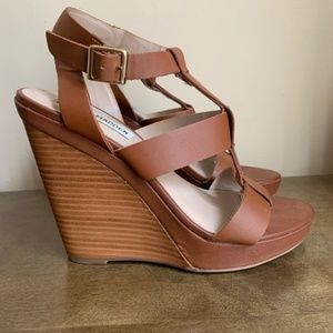 Steve Madden Iris Wedges Platform Sandals Brown